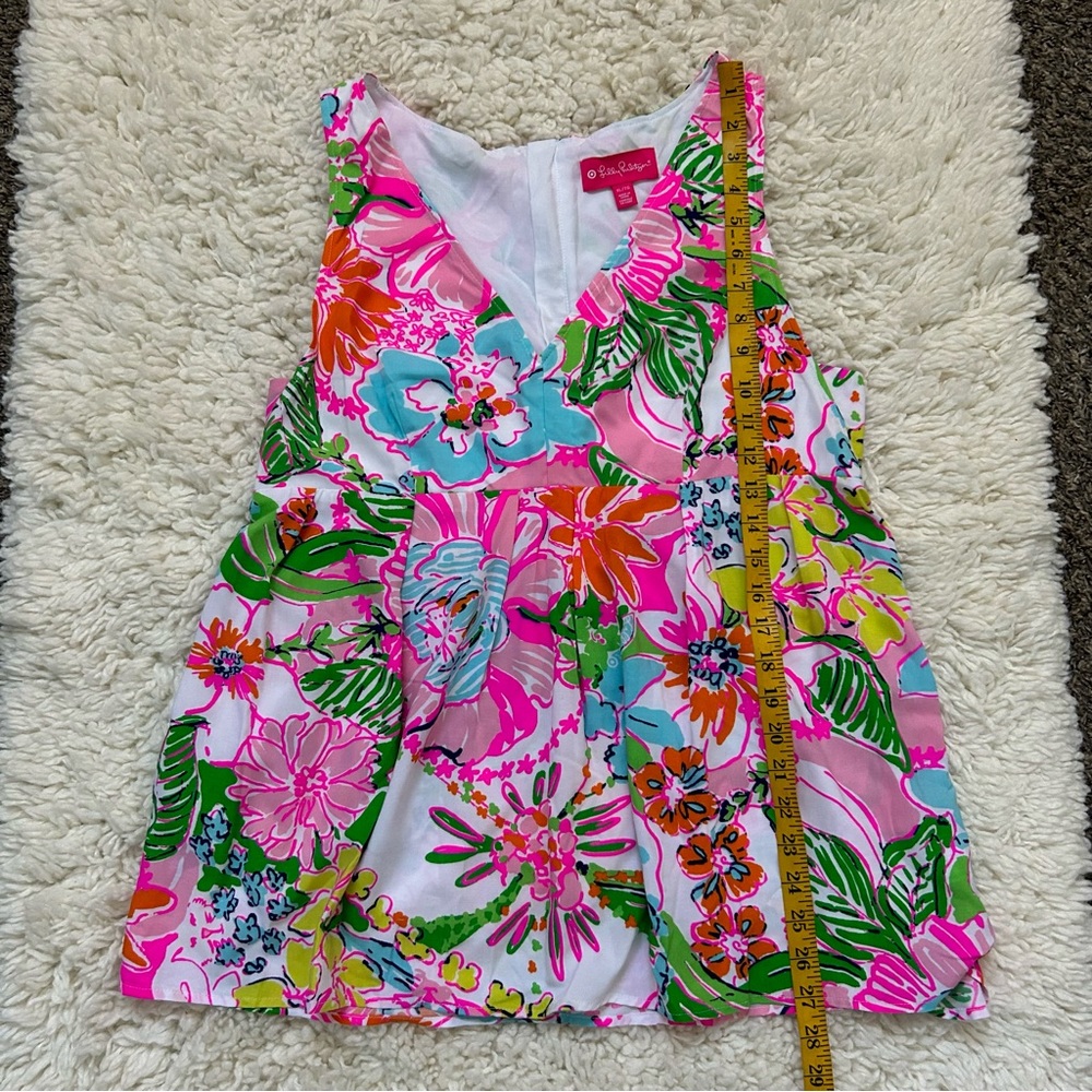 Iilly Pulitzer For Target Floral V-Neck Blouse Size XL - Picture 4 of 8